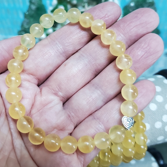 High Grade Orange Calcite Crystal Beaded Bracelet Gift Boxed Handmade USA - Picture 3 of 5